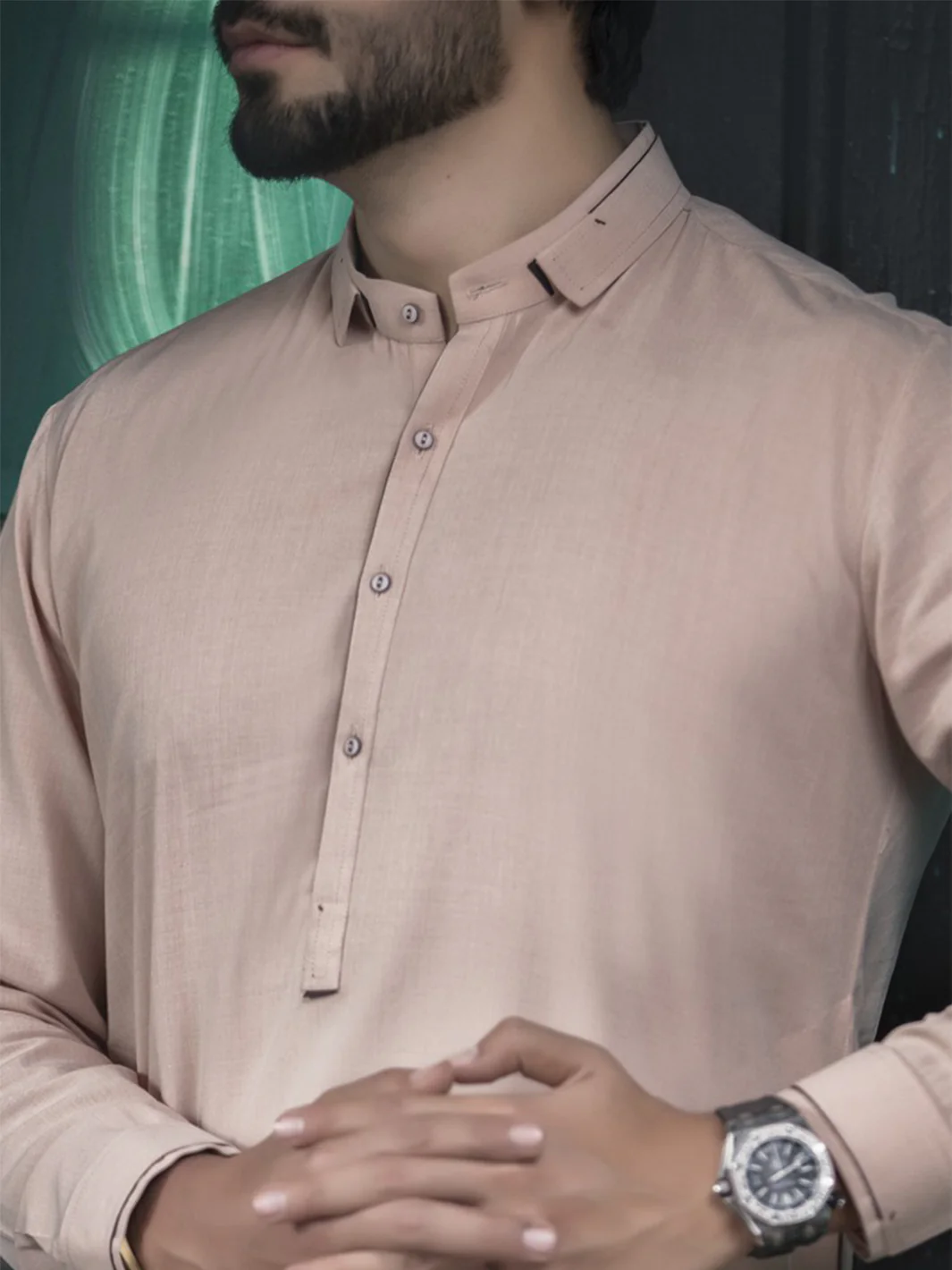 Pink Cotton Kameez Shalwar - AL-KS-2244 - Image 2