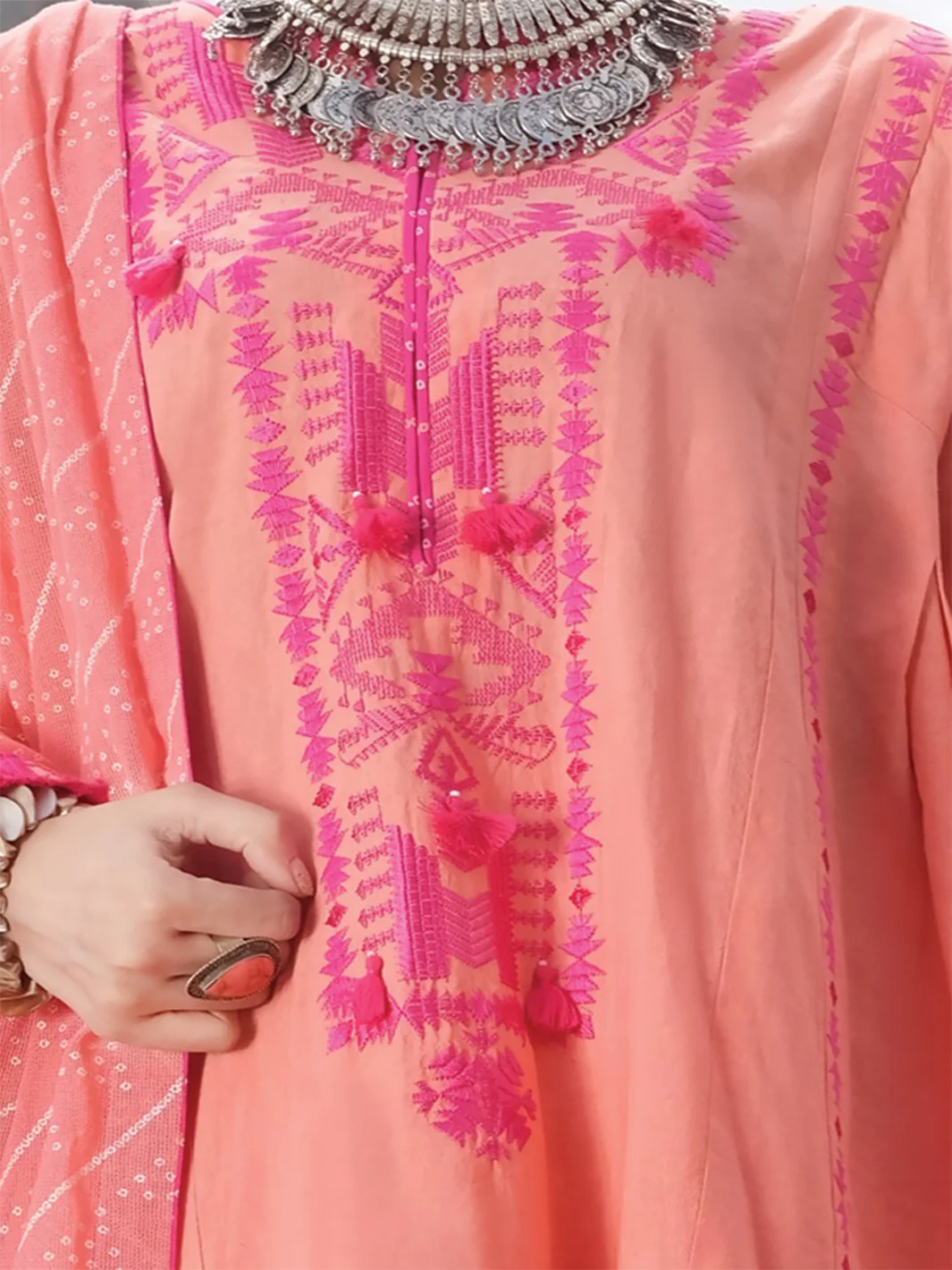 Pink Karandi 3 Piece Stitched - AWP-228 - Image 2