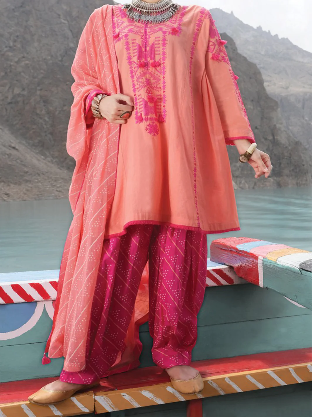 Pink Karandi 3 Piece Unstitched - AWP-228