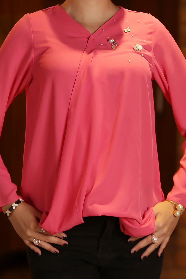 Pink Georgette Tunic - LSK-101 - Image 2