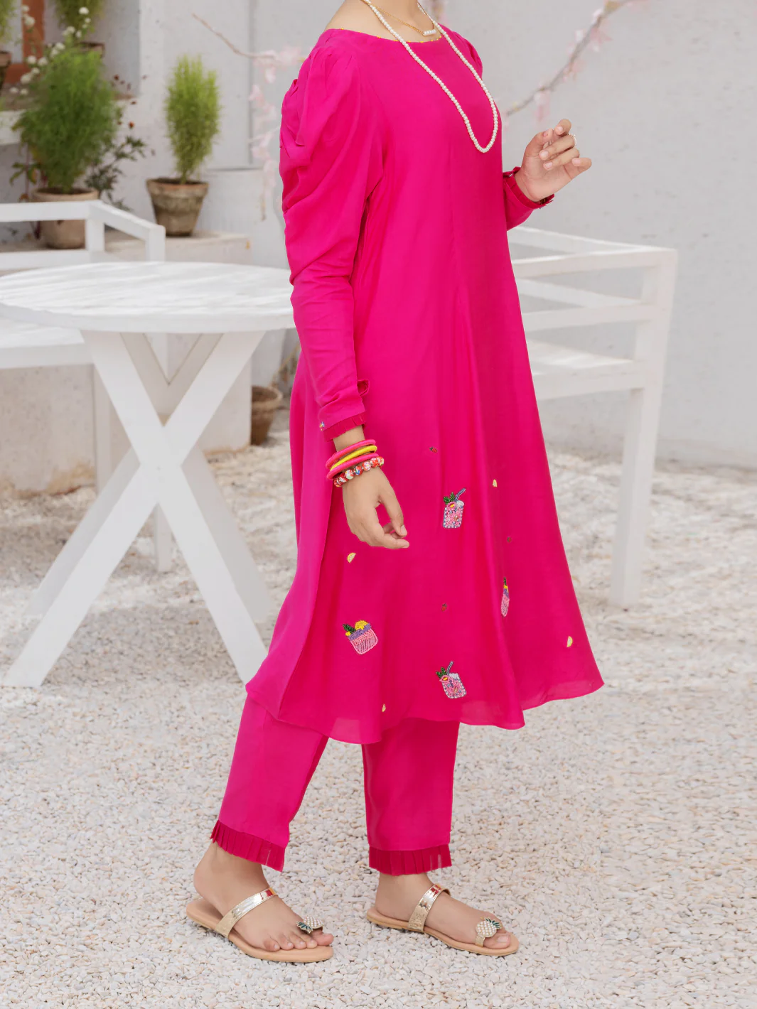 Pink Velvet 2 Piece Stitched - ALT-2PS-LKS-1069 - Image 4