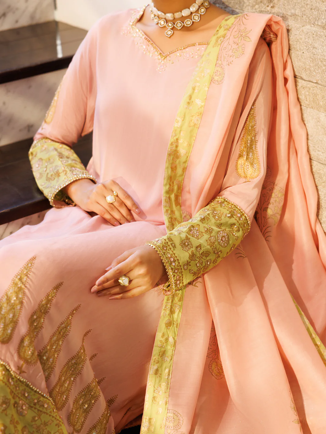 Pink Viscose Sheesha Silk Formal Stitched 3Pc - AL-3PS-LS-624 - Image 3