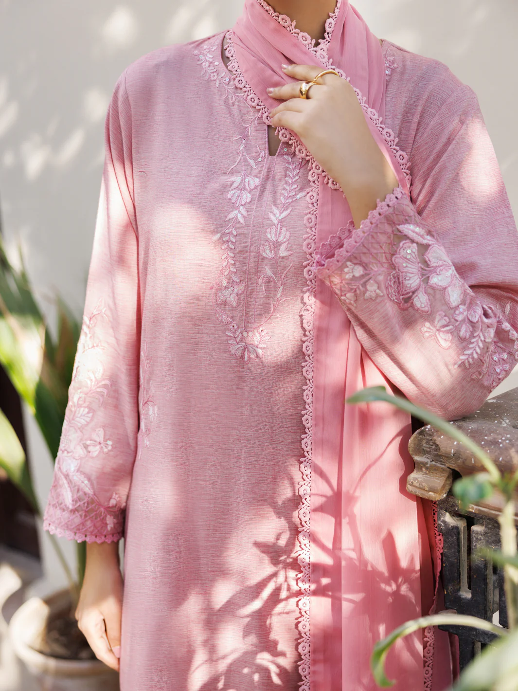 Pink Yarn Dyed Stitched 3PC - ALP-3PS-2613 - Image 3