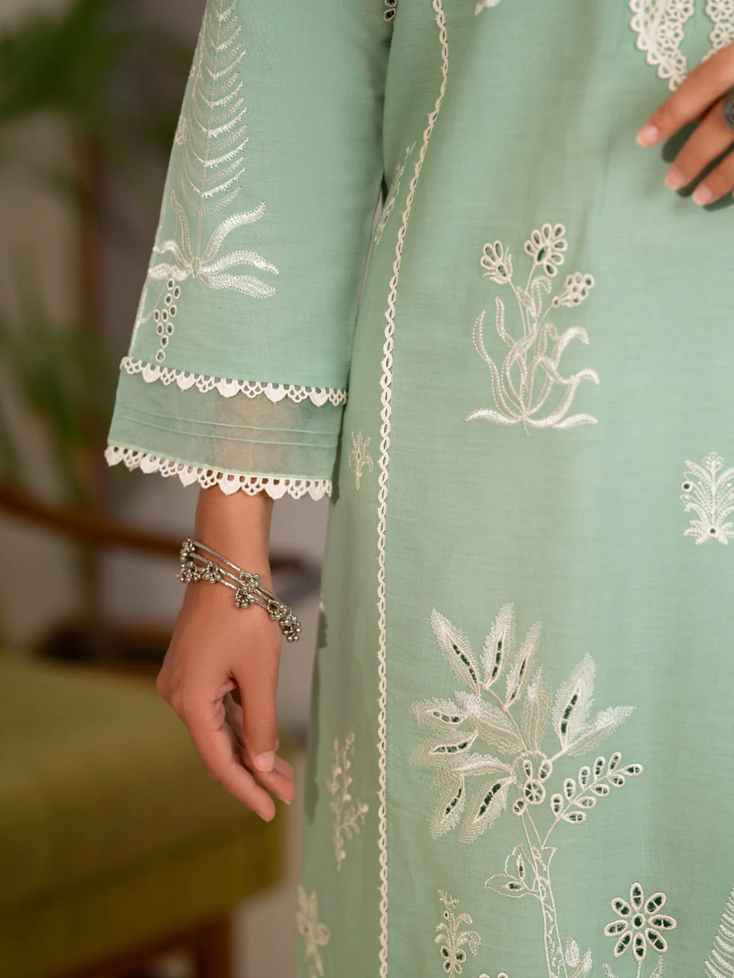 Pistachio Green Lawn Unstitched 3Pc - ALP-3PS-2449 - Image 4