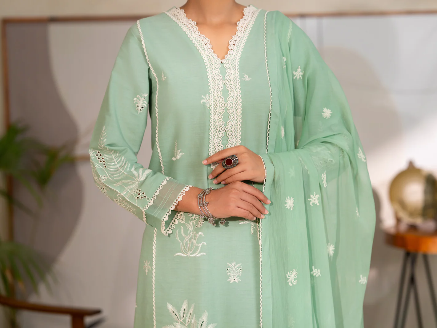 Pistachio Green Lawn Unstitched 3Pc - ALP-3PS-2449 - Image 6