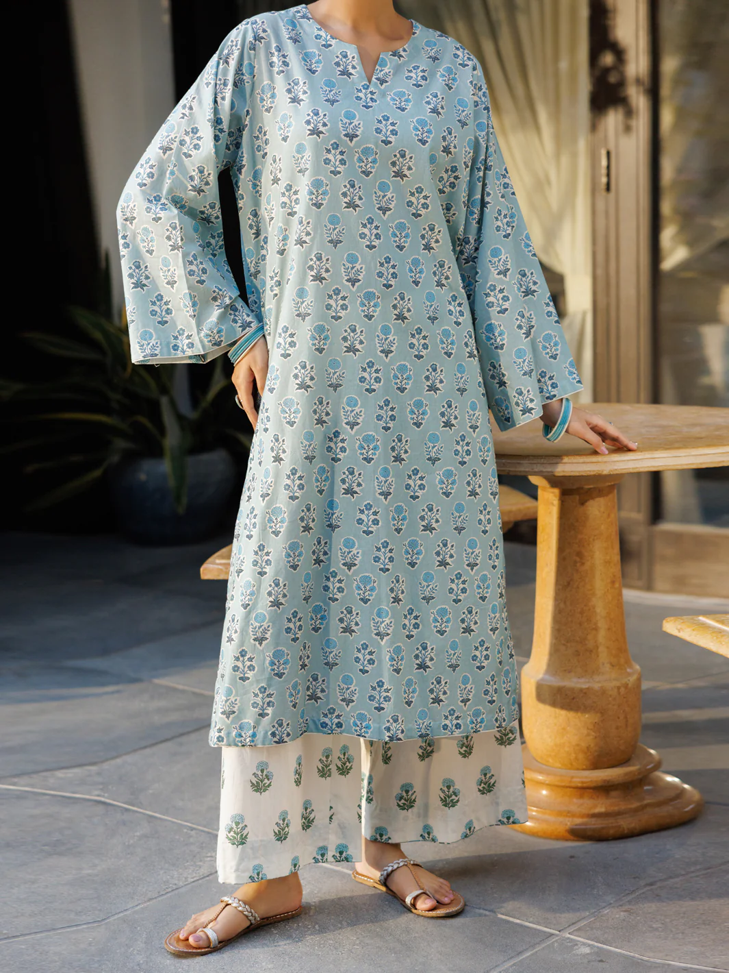Pistachio Lawn Green Co-Ord Set - ALP-2PS-SLKS-2764
