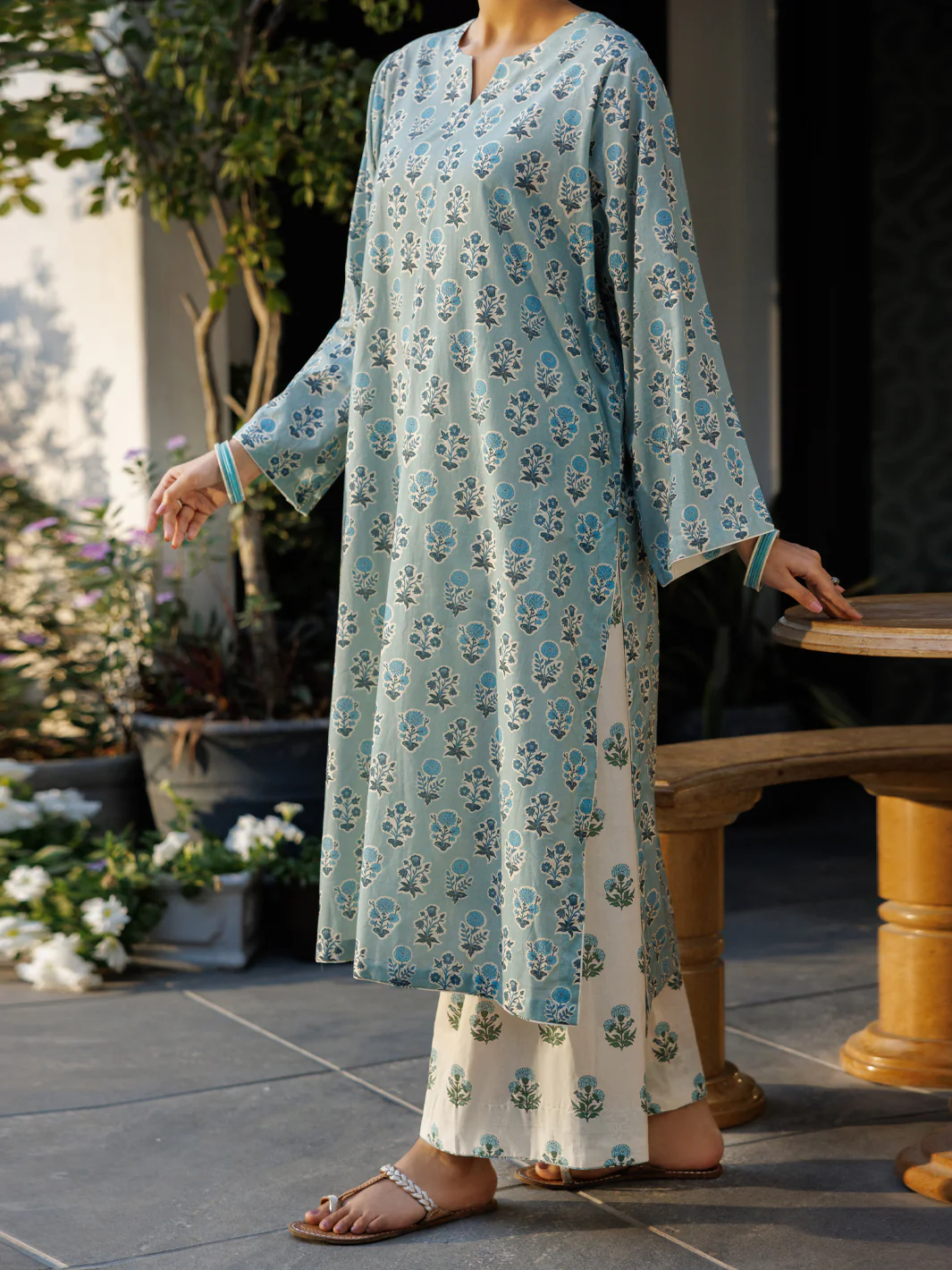 Pistachio Lawn Green Co-Ord Set - ALP-2PS-SLKS-2764 - Image 4