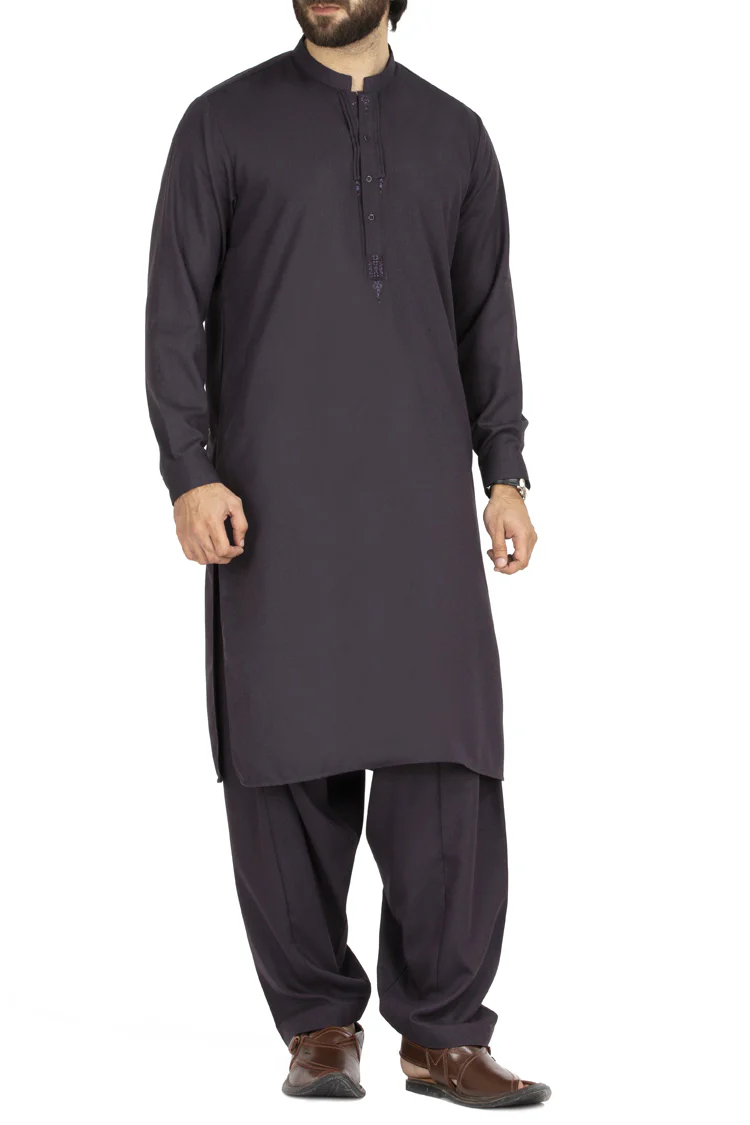 Purple Blended Kameez Shalwar - AL-KS-2470