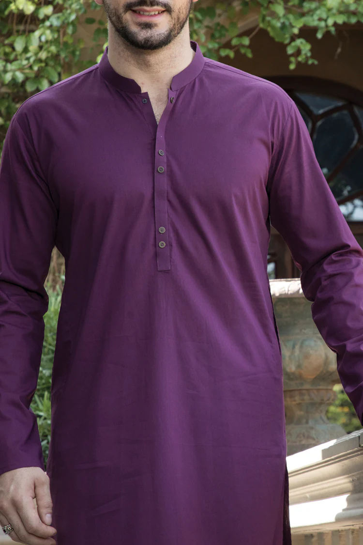 Purple Blended Kurta - AL-K-734 - Image 3