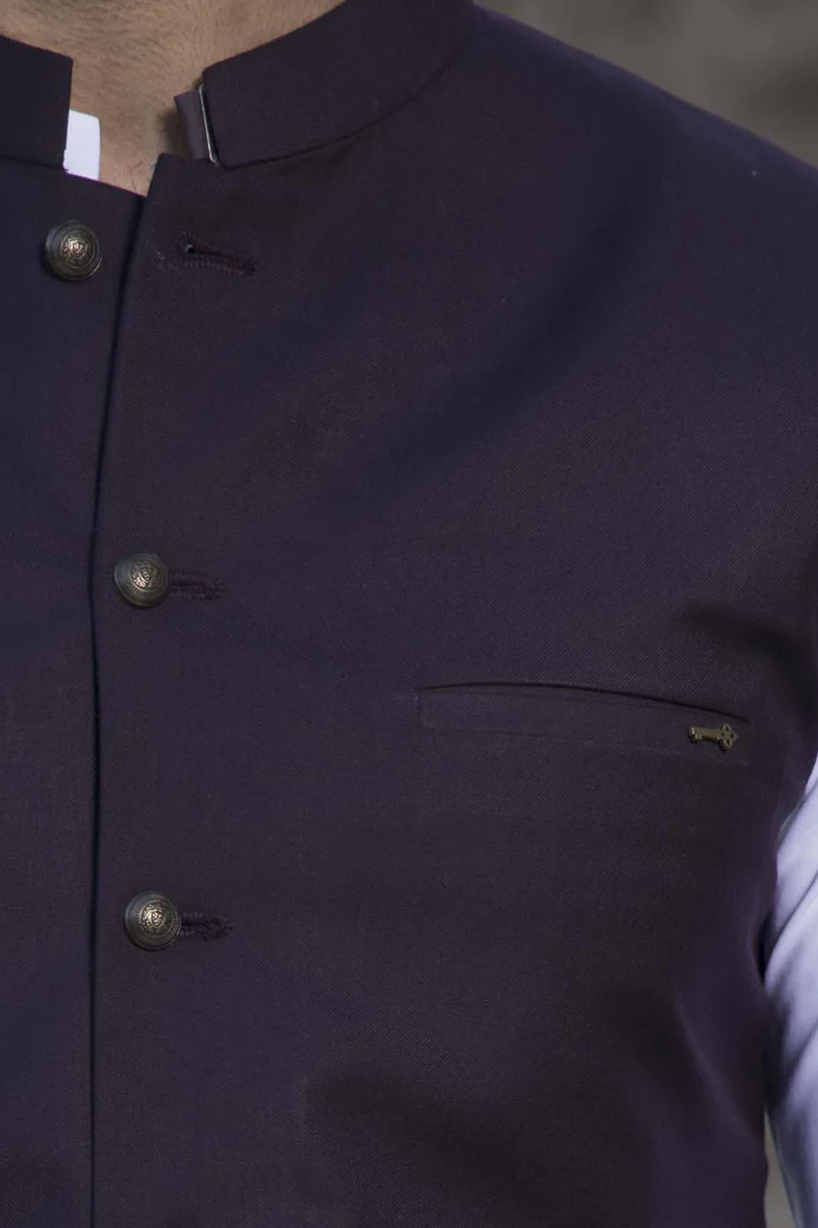 Purple Blended Waistcoat - WC-270 - Image 3