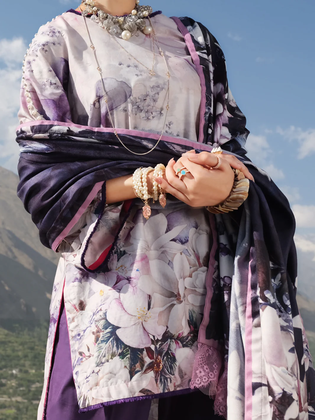 Purple Cambric 3 Piece Stitched - AWP-224 - Image 2