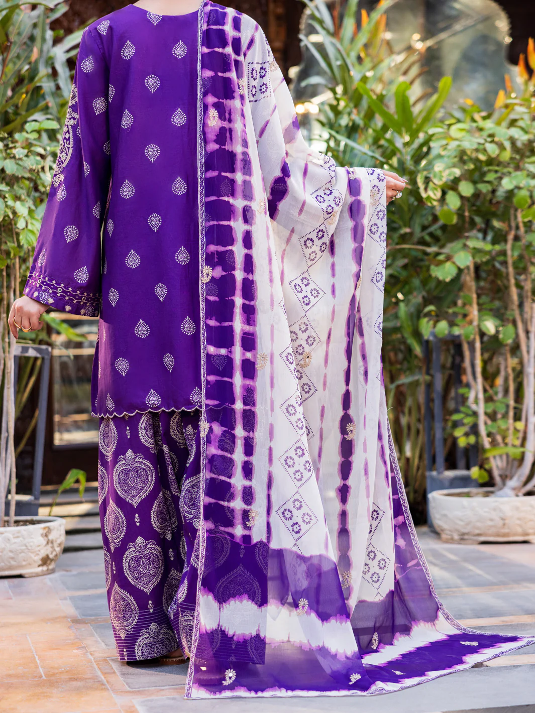Purple Cotton 3Pc Stitched - ALP-3PS-2677 - Image 3