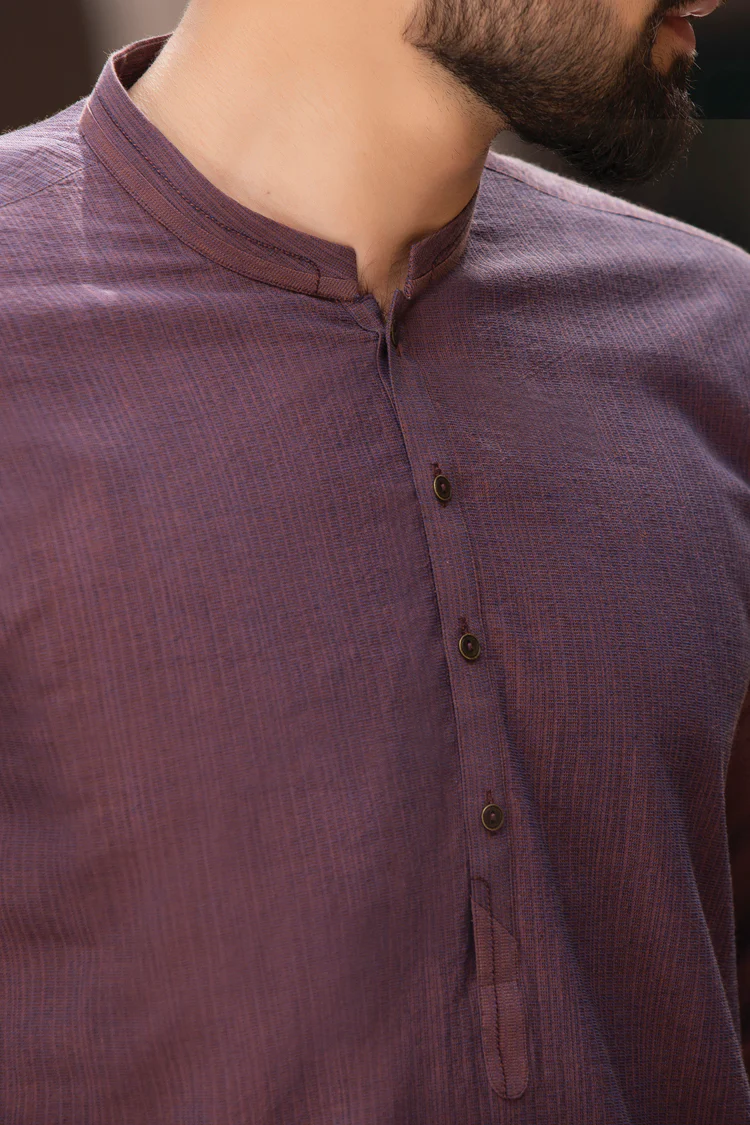 Purple Cotton Kurta - AL-K-748 - Image 2