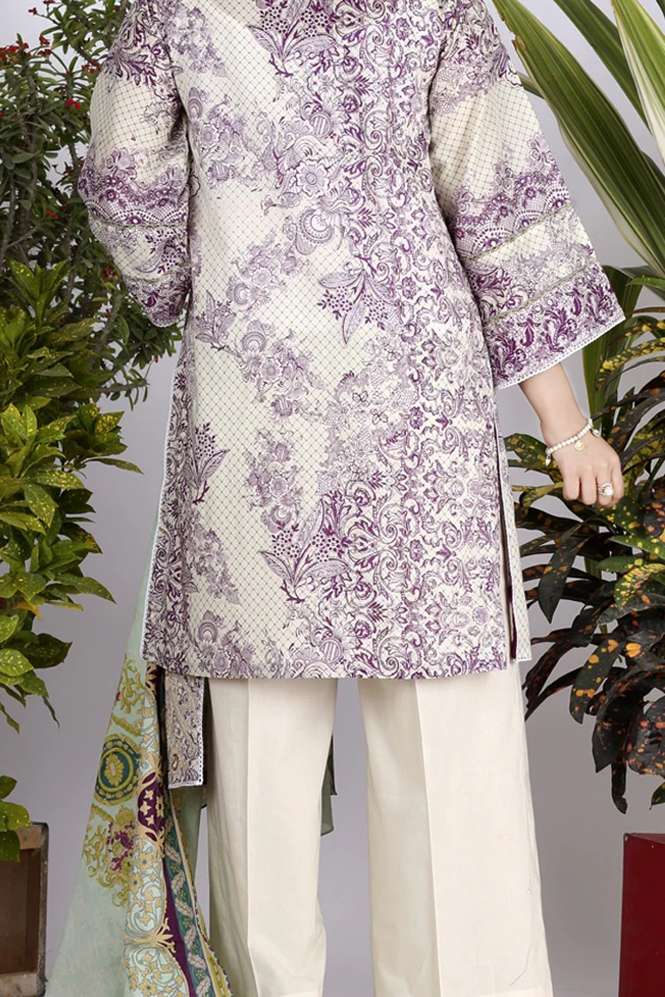 Purple Lawn 3 Piece Stitched - ALP-710 - Image 3