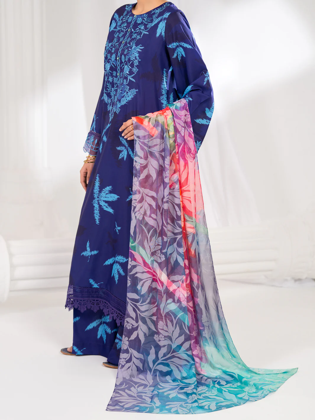 Purple Poly Lawn Stitched 3Pc - ALP-3PS-2604 - Image 5