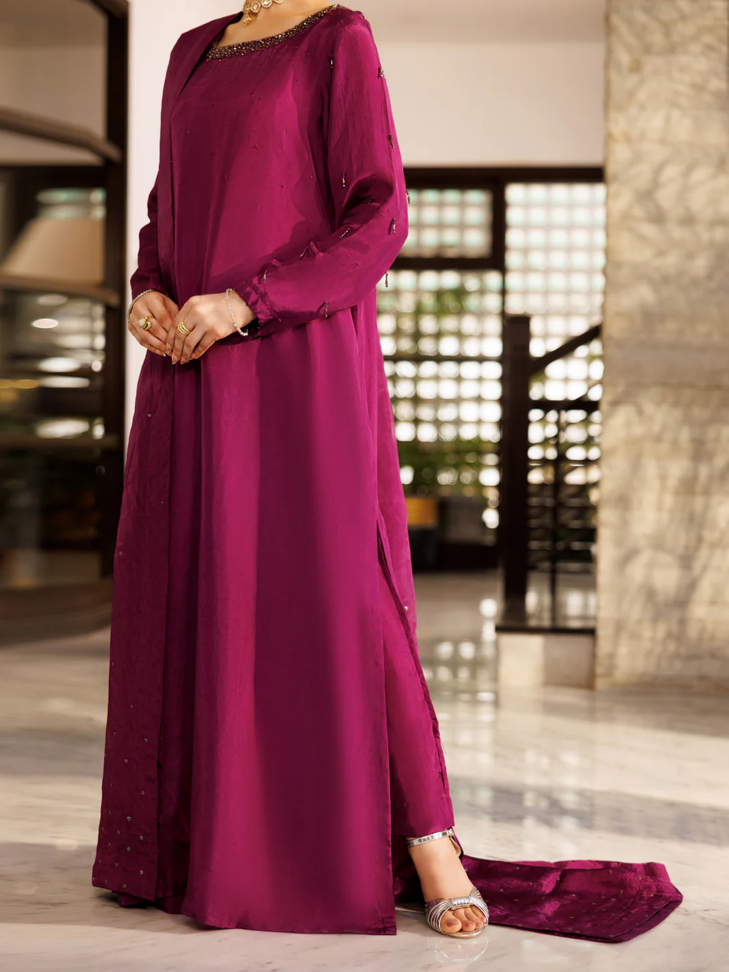 Purple Silk Stitched 3PC - ALP-3PS-2659 - Image 3