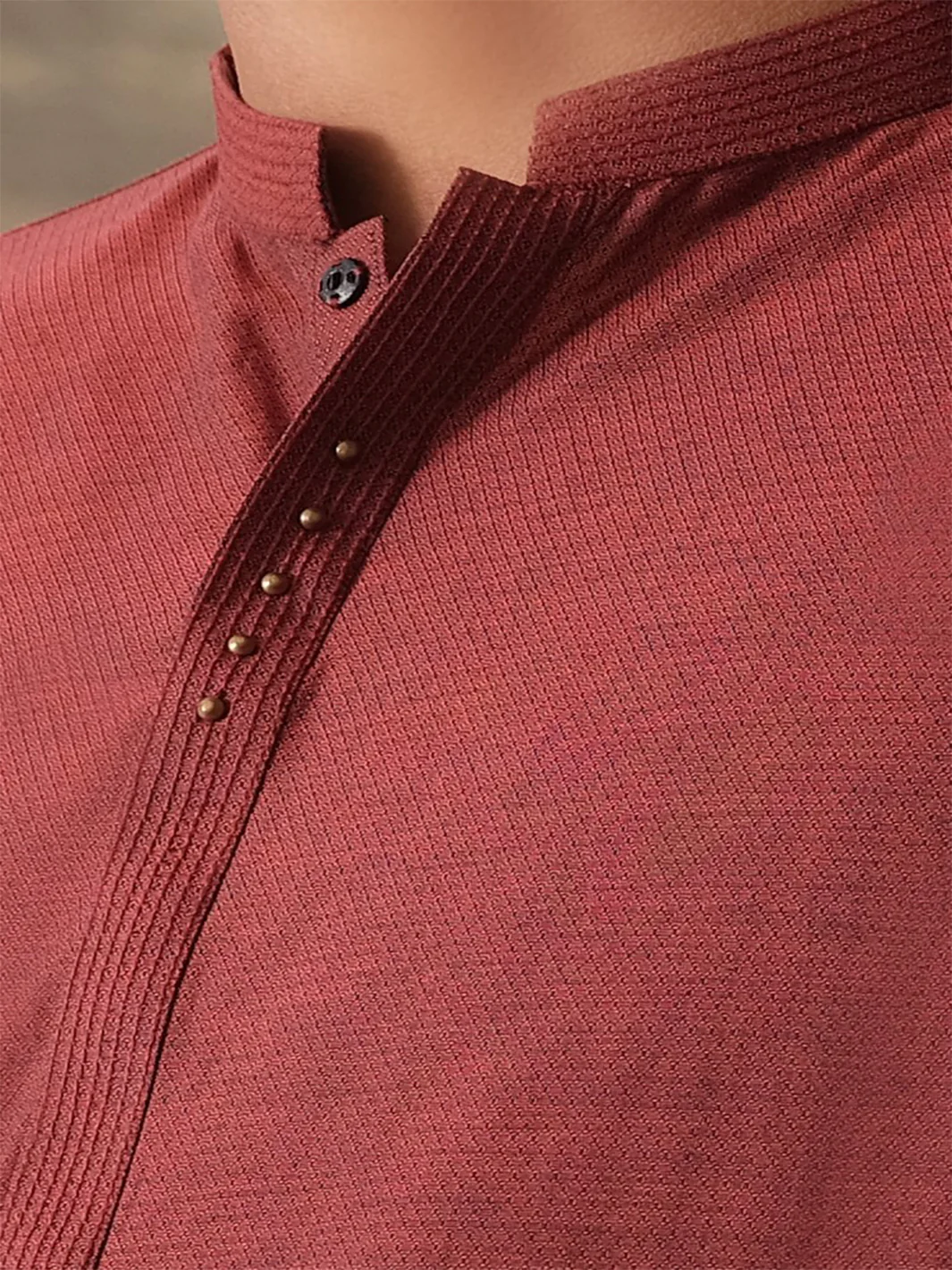 Red Blended Kurta - AL-K-825 - Image 3