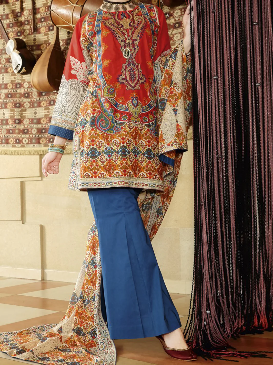 Red Lawn 3 Piece Unstitched - ALP-669