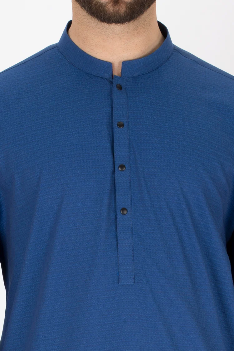 Royal Blue Blended Kurta - AL-K-729 - Image 2