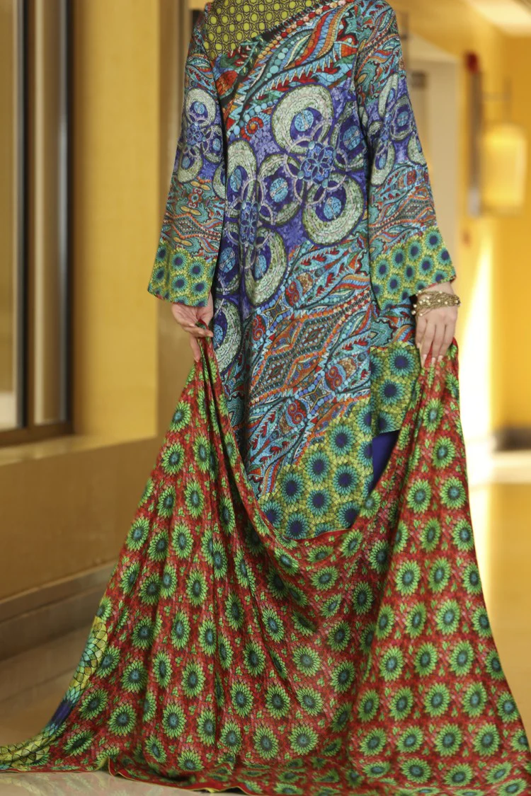 Royal Blue Silk Viscose 3 Piece Stitched - ALP-563 - Image 2