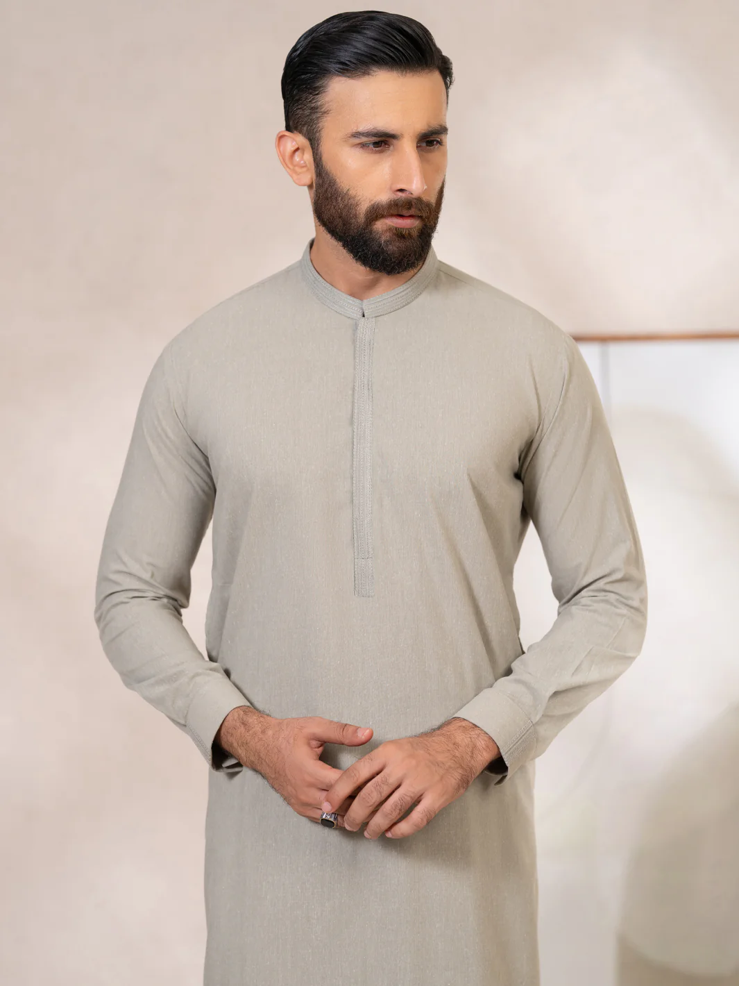 Sage Green Kameez Shalwar - AL-KS-3380 - Image 2