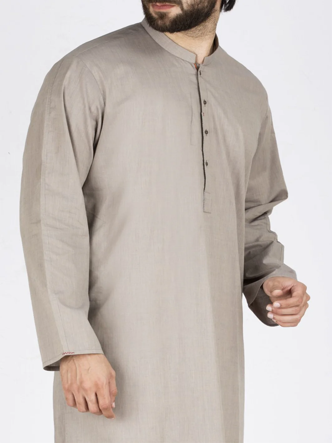Sand Colored Cotton Kurta - AL-K-801 - Image 2