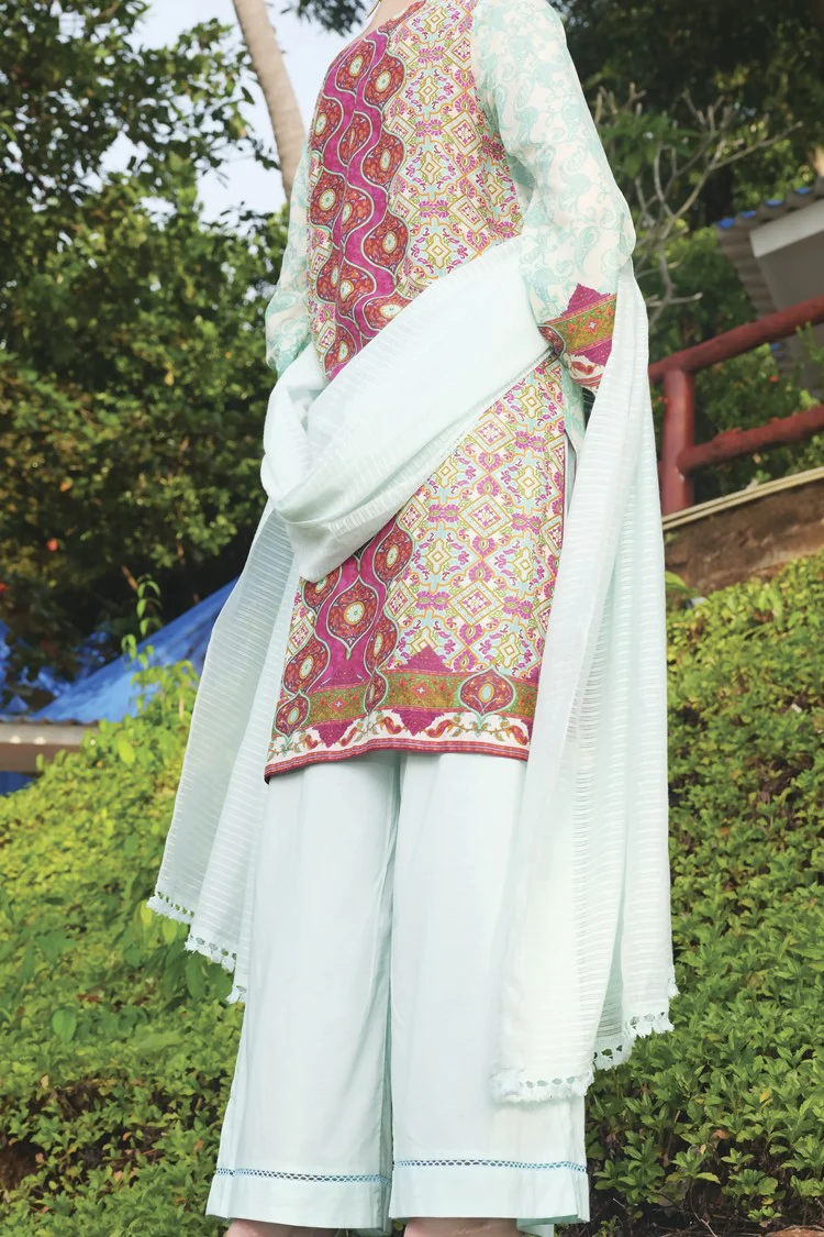 Sea Green Lawn 3 Piece Stitched - ALP-619 - Image 3