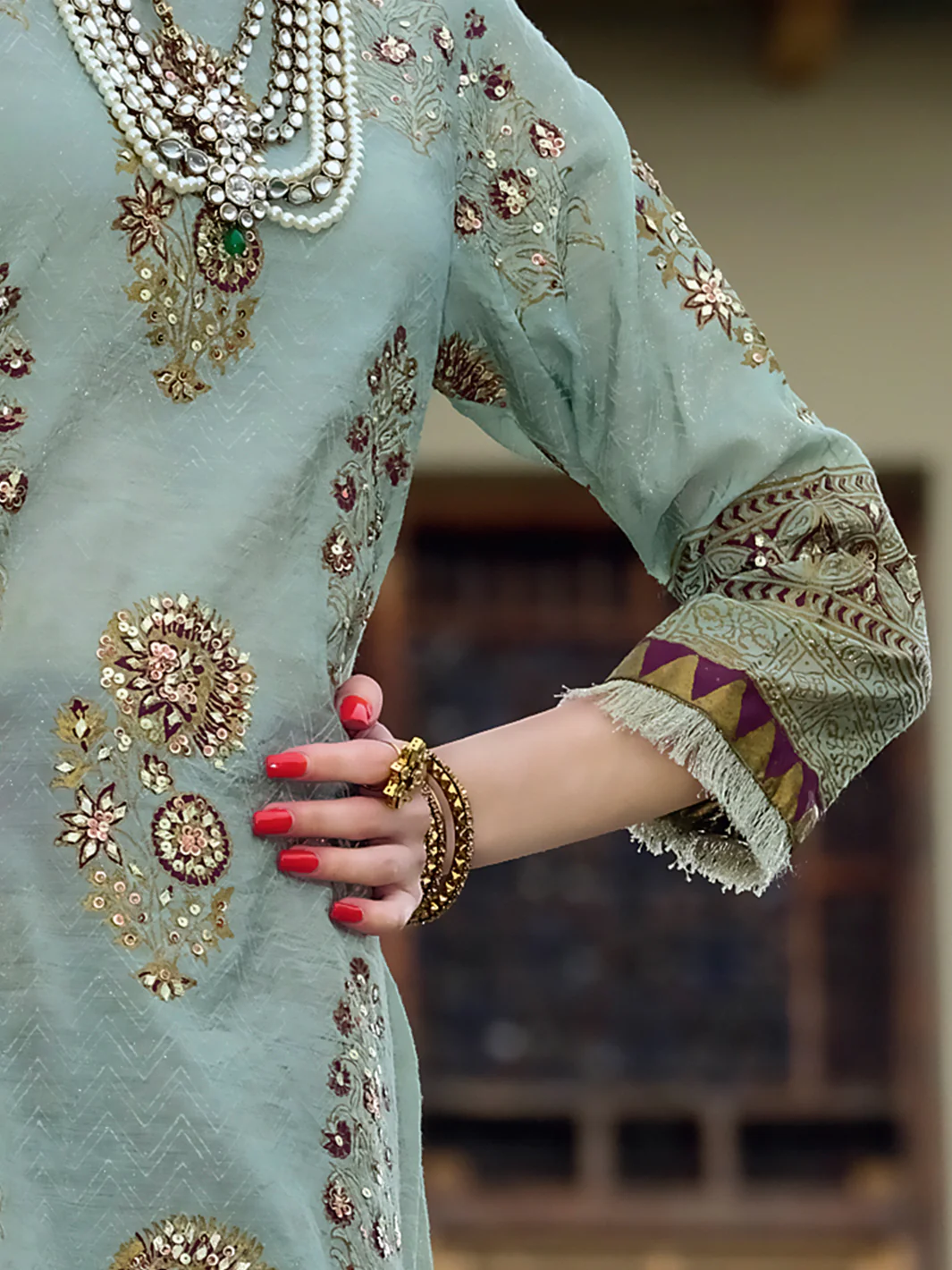 Sea Green Viscose 3 Piece Formal Suit - LS-240 - Image 3