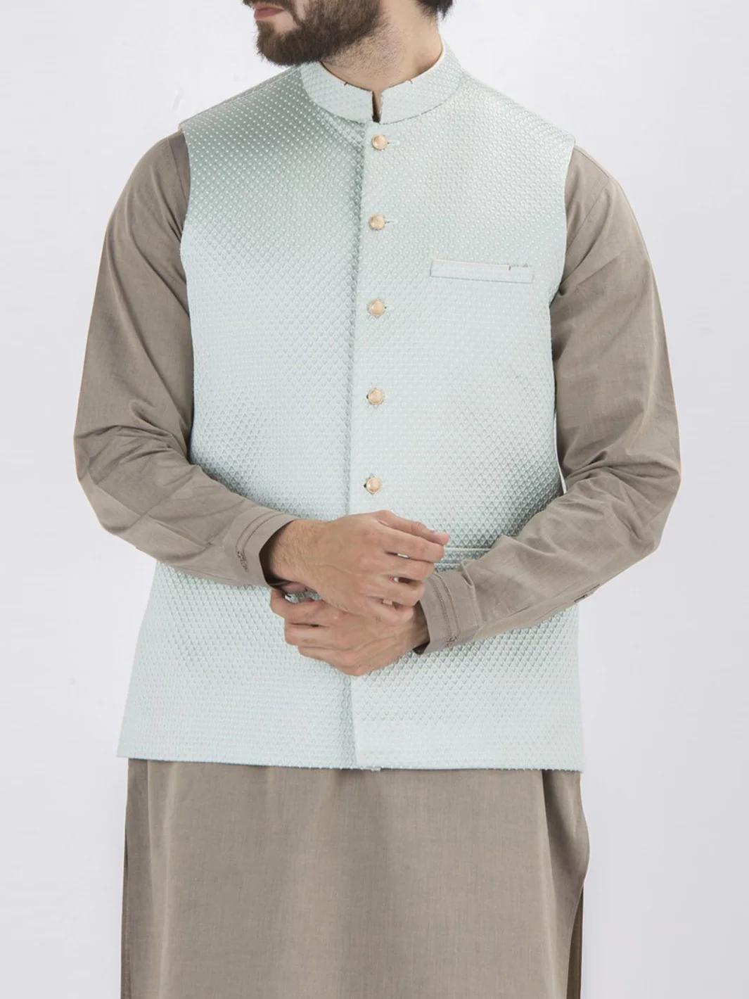 Sea Green Waistcoat - WC-230 - Image 2