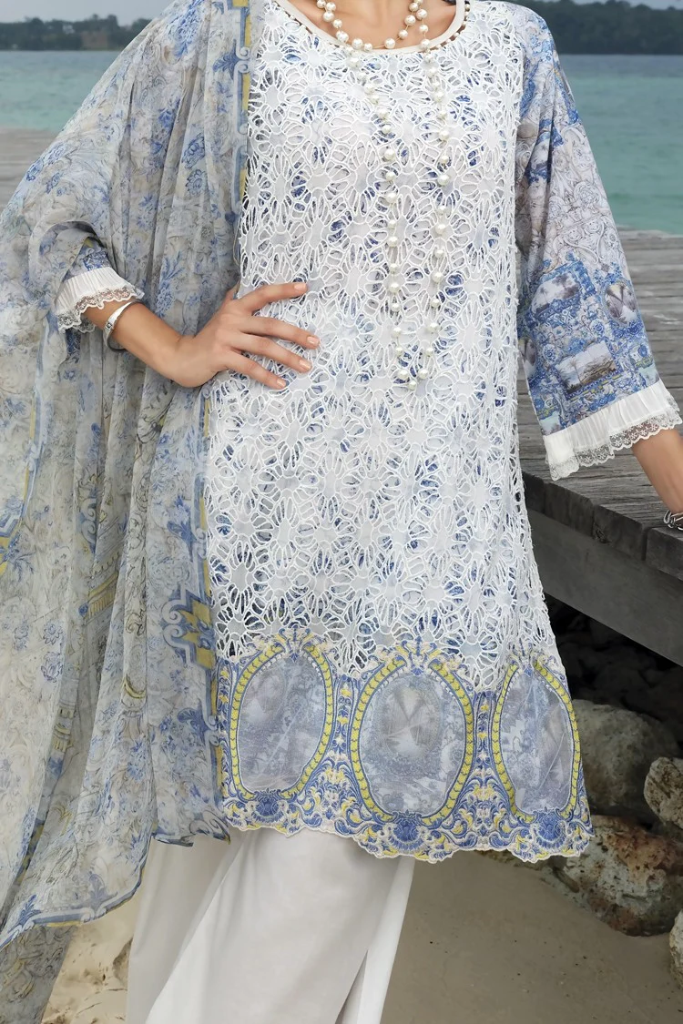 Sky Blue Lawn 3 Piece Stitched - ALP-637