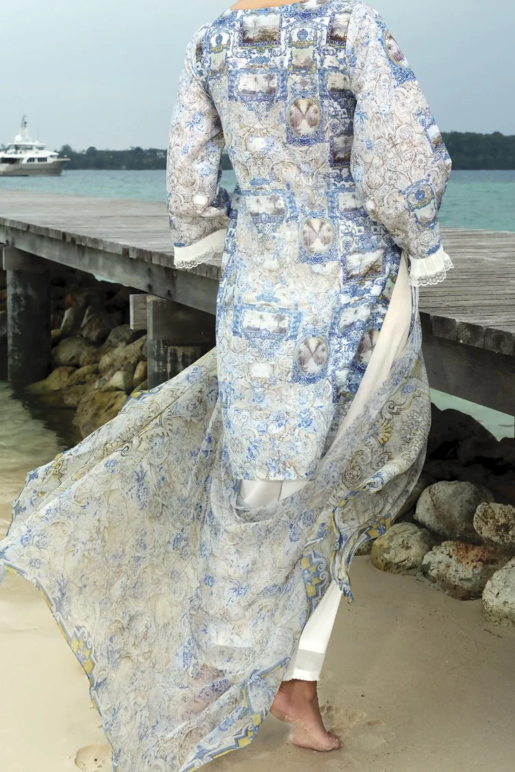 Sky Blue Lawn 3 Piece Stitched - ALP-637 - Image 3