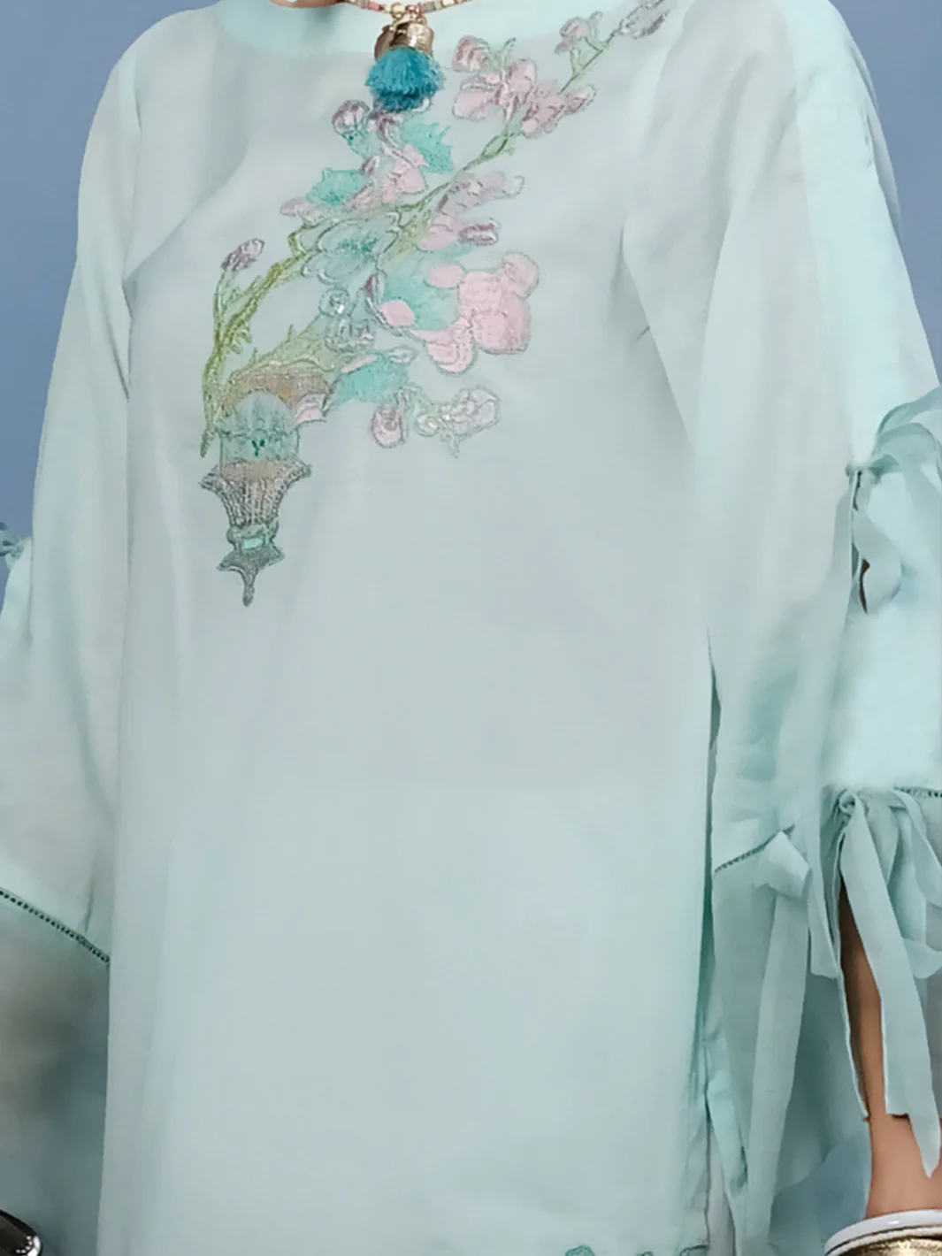 Sky Blue Lawn Tunic - LK-659 - Image 3