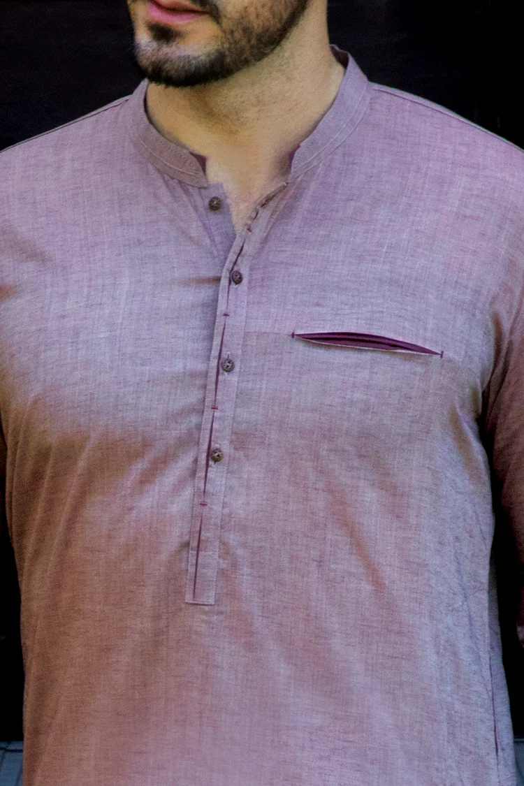 Tea Pink Blended Kurta - AL-K-678 - Image 3