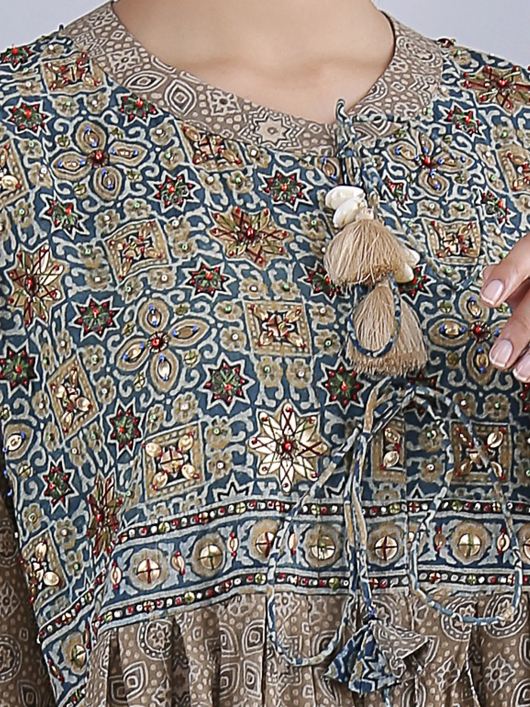 Natural Printed Tunic - LK-499 - Image 3