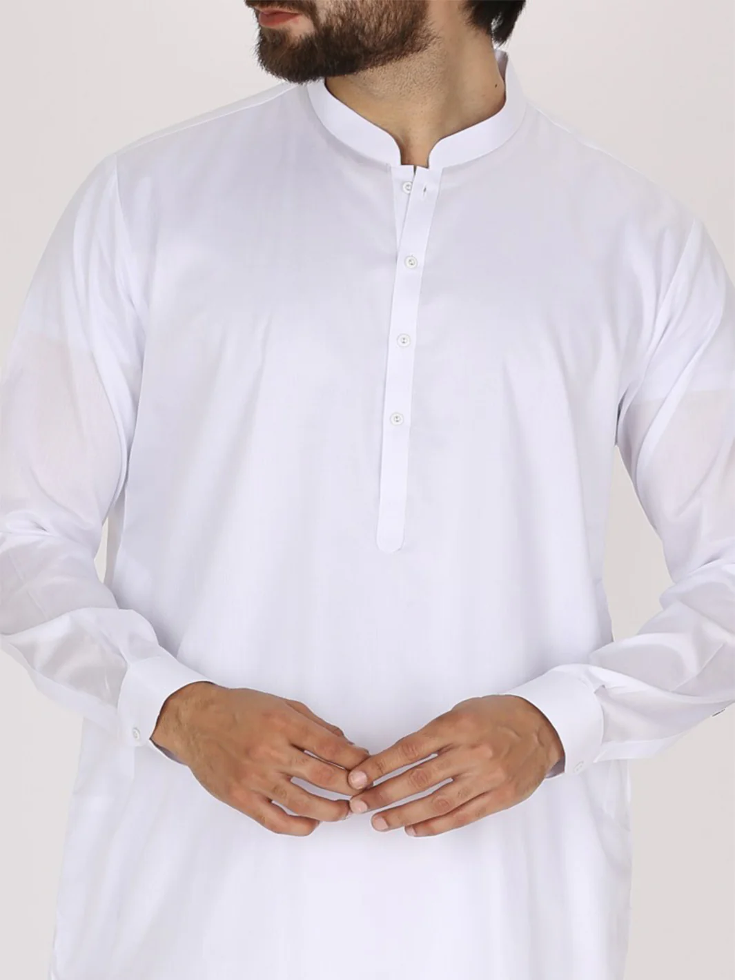 White Cotton Kameez Shalwar - AL-KS-2382 - Image 3