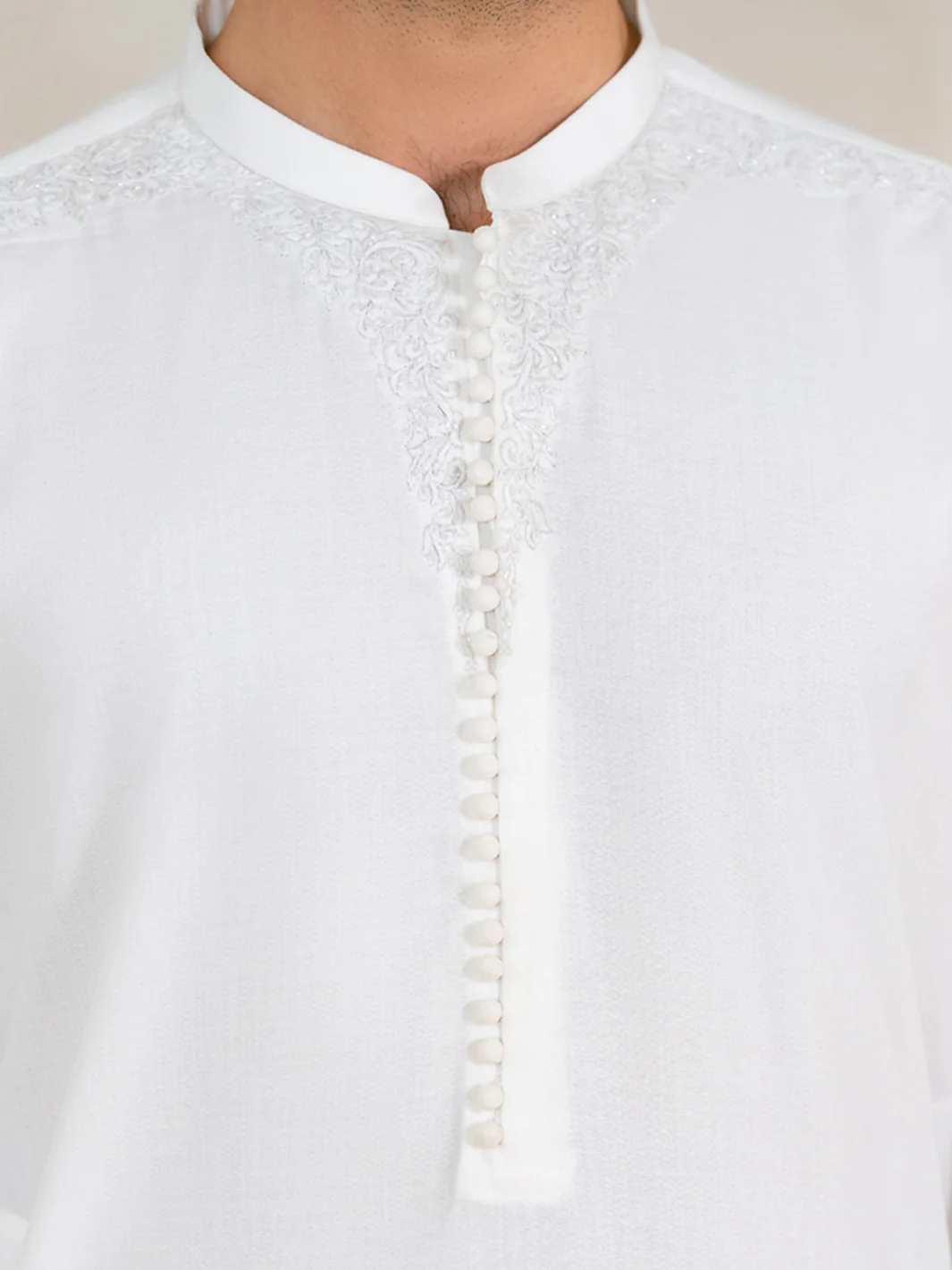 White Kameez Shalwar - AL-KS-3333 - Image 5