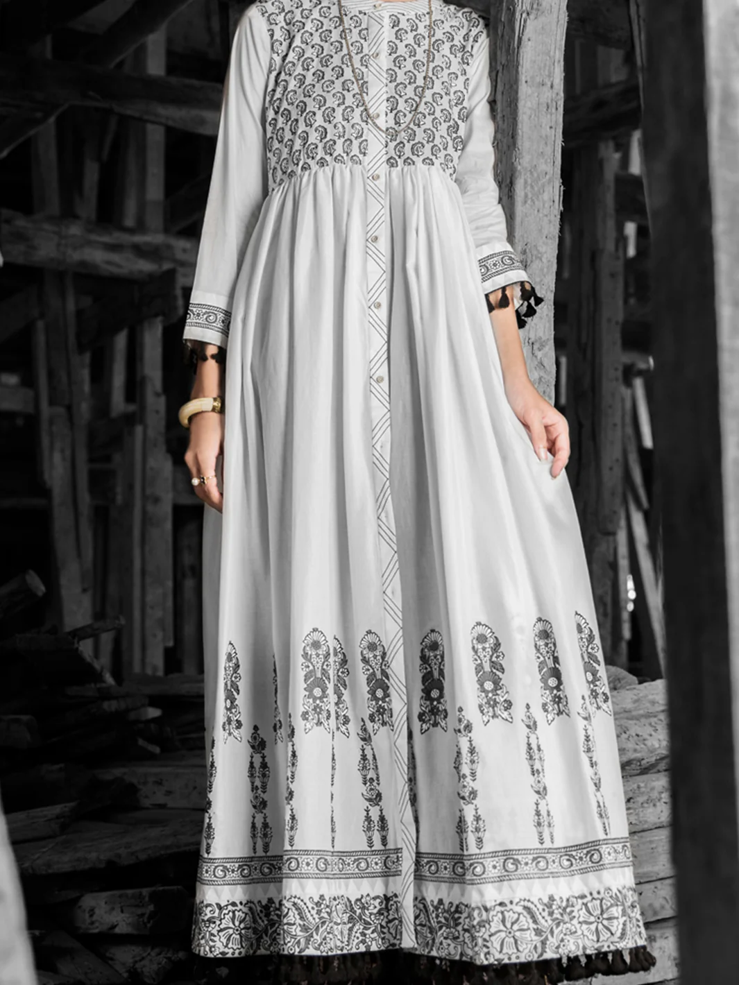 White Lawn Tunic - LK-699 - Image 2